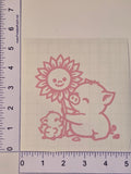 Cute Piggies with a Sunflower
