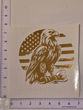 Metallic Gold Eagle with Flag decal