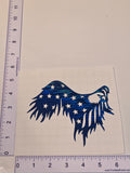 Blue Reflective Eagle with draped flag decal