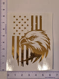 Chrome Gold Flag with an Eagle Decal