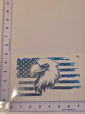 Reflective light blue Flag with an Eagle Decal