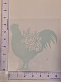 Mint Green Floral Rooster