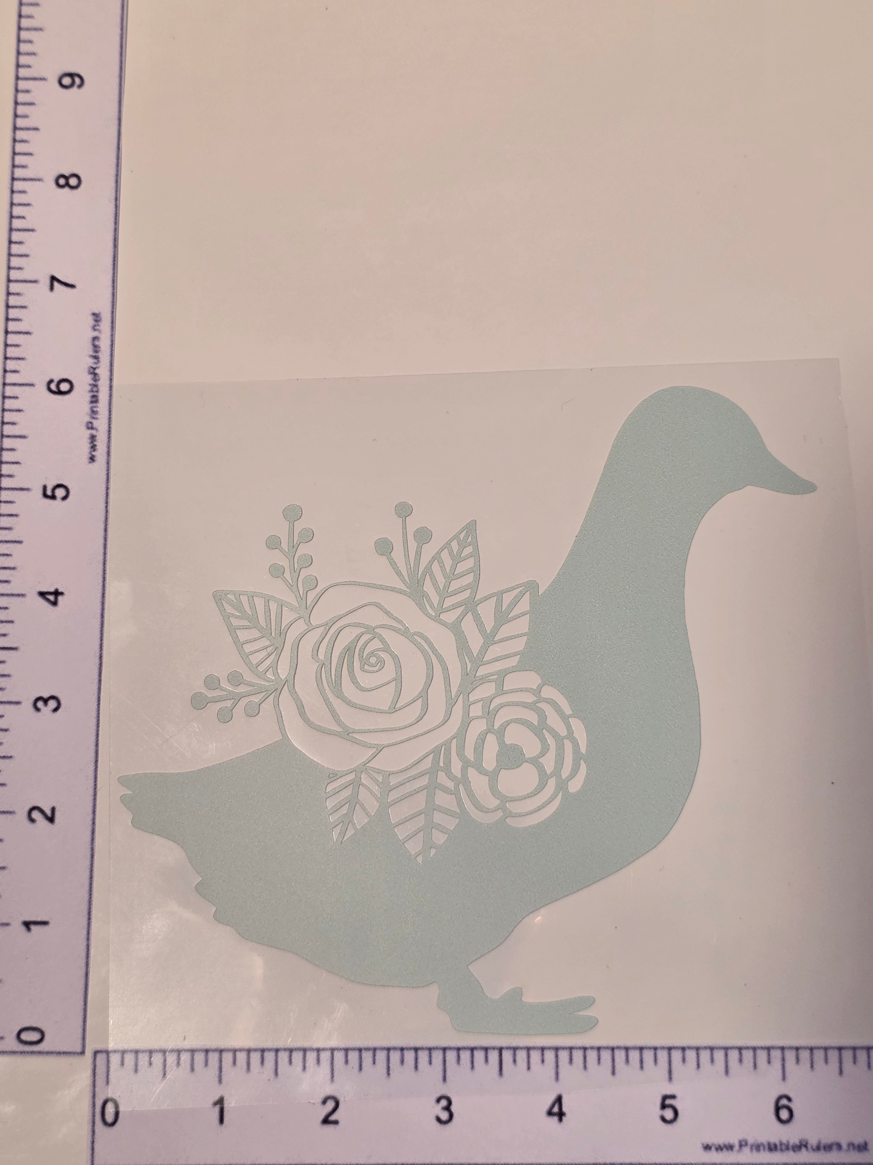 Mint Green Floral Duck