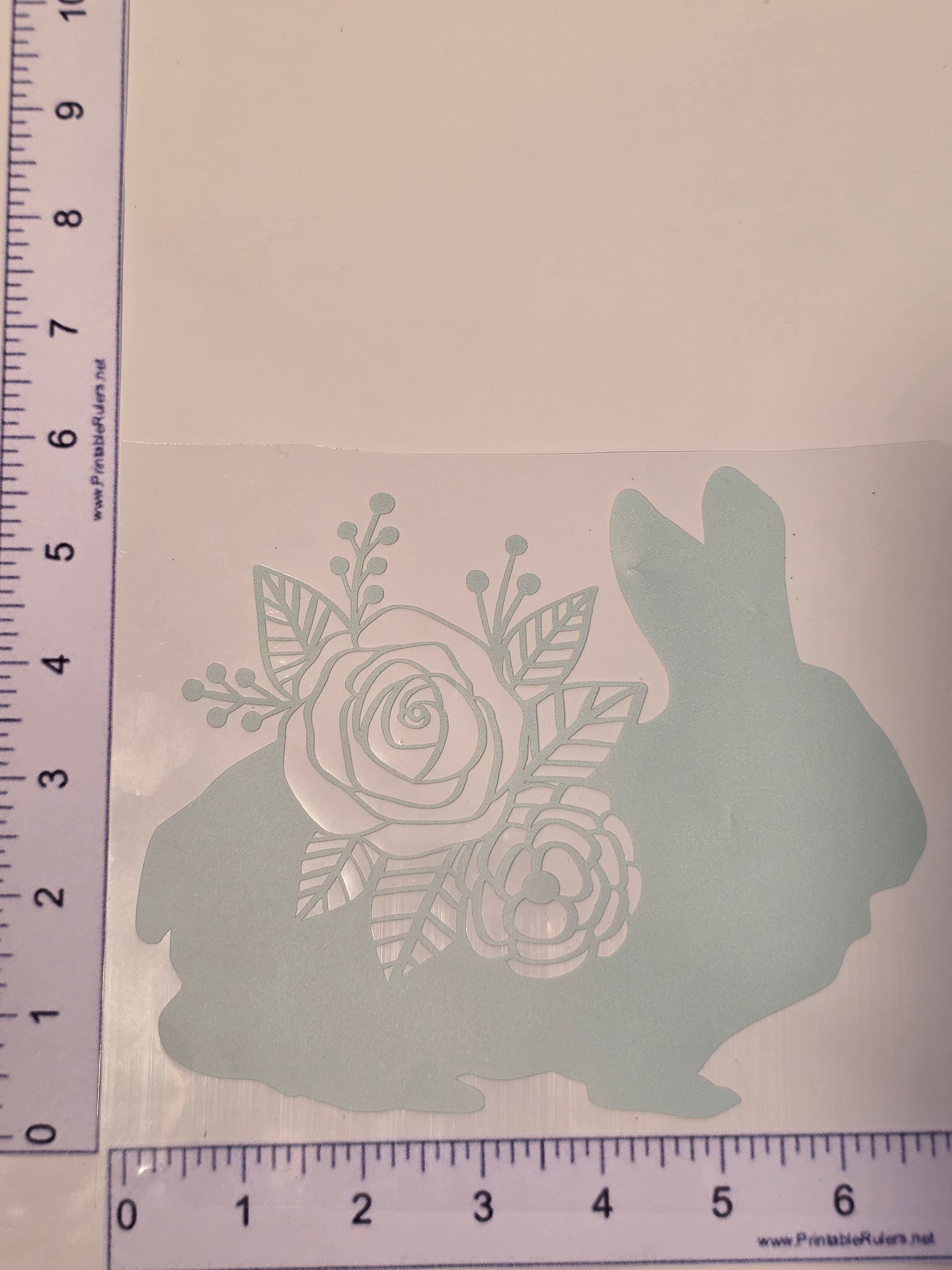Mint Green Floral Bunny