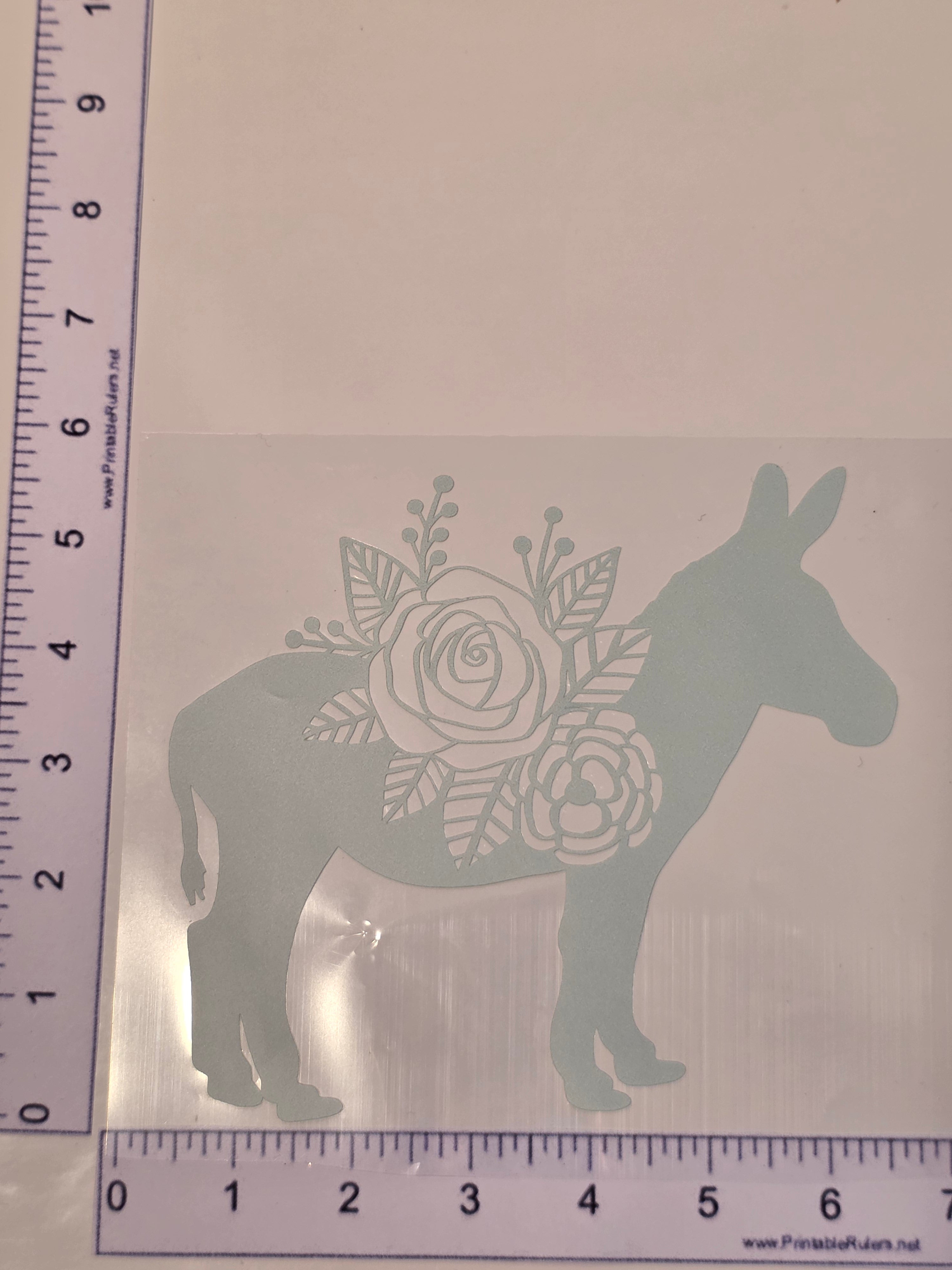 Mint Green Floral Donkey