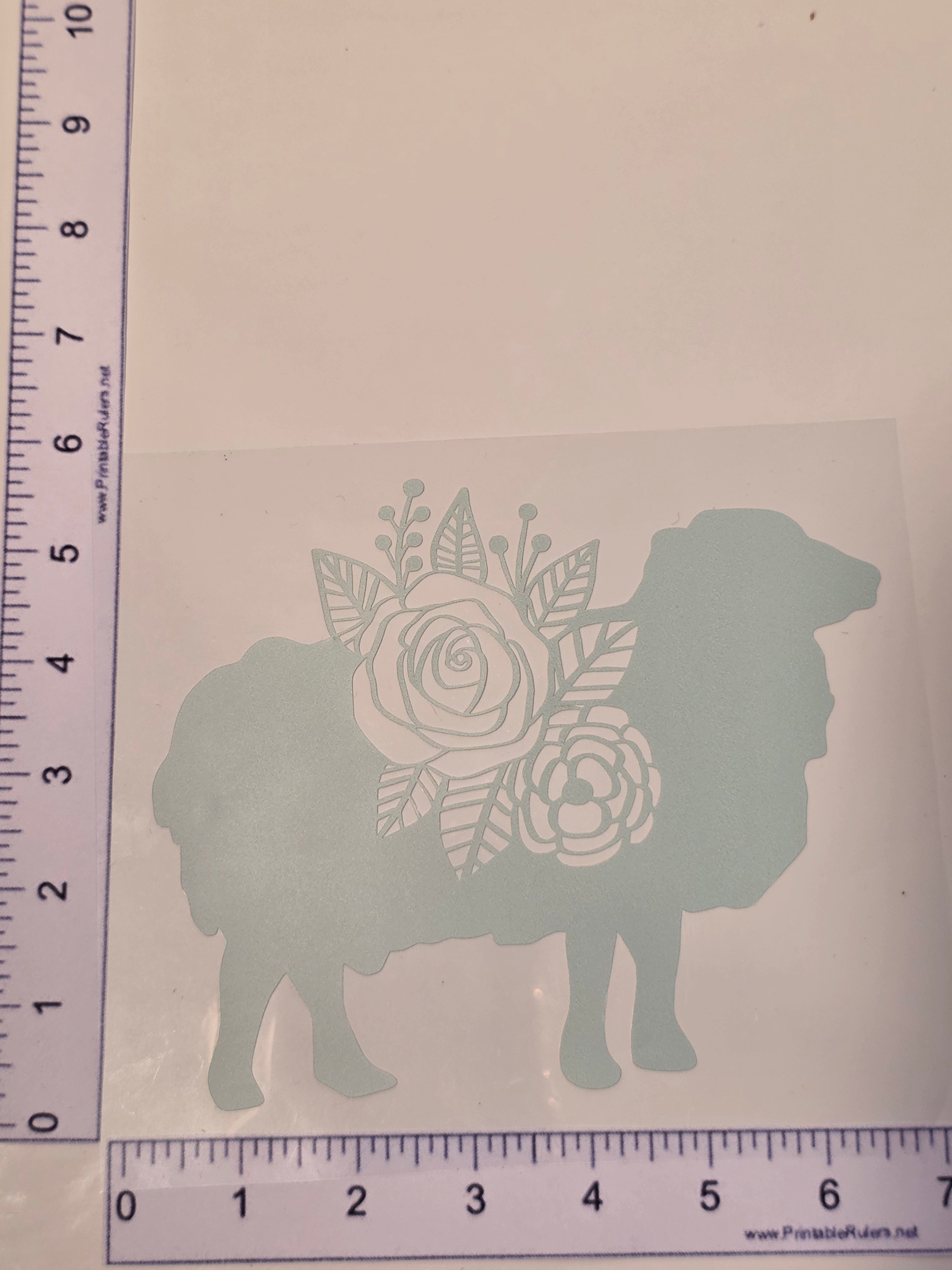 Mint Green Floral Sheep