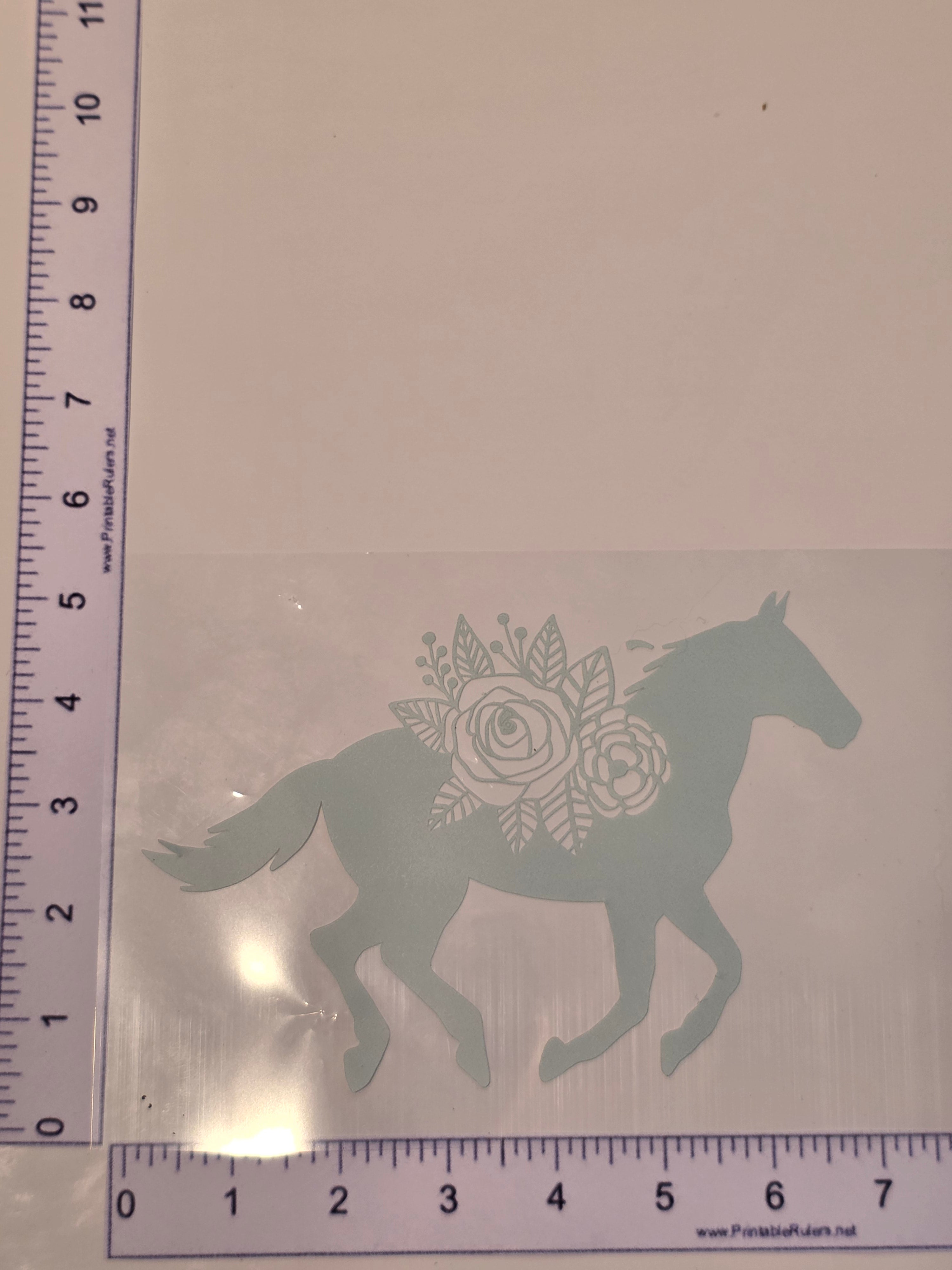 Mint Green Floral Horse