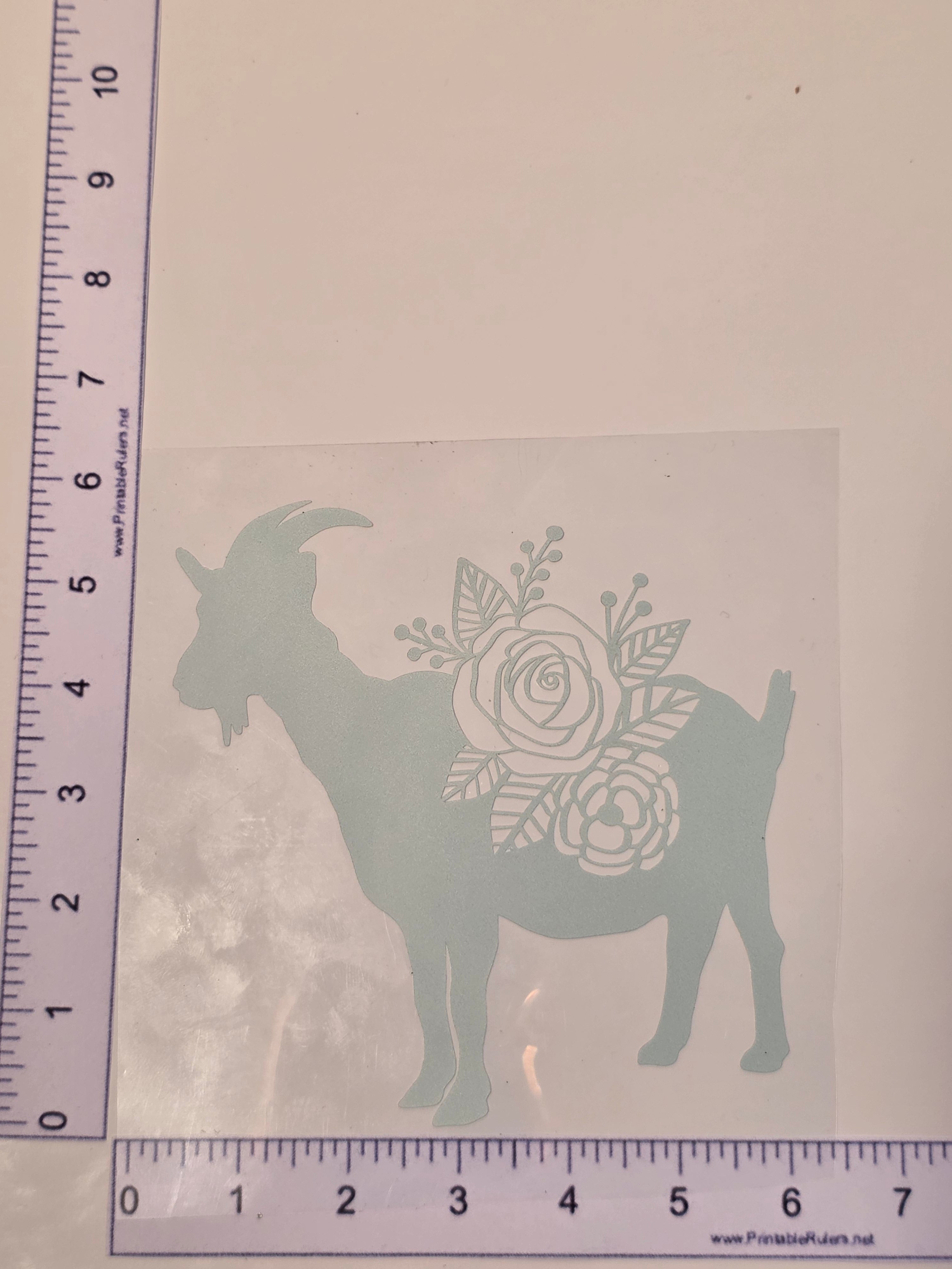 Mint Green Floral Goat