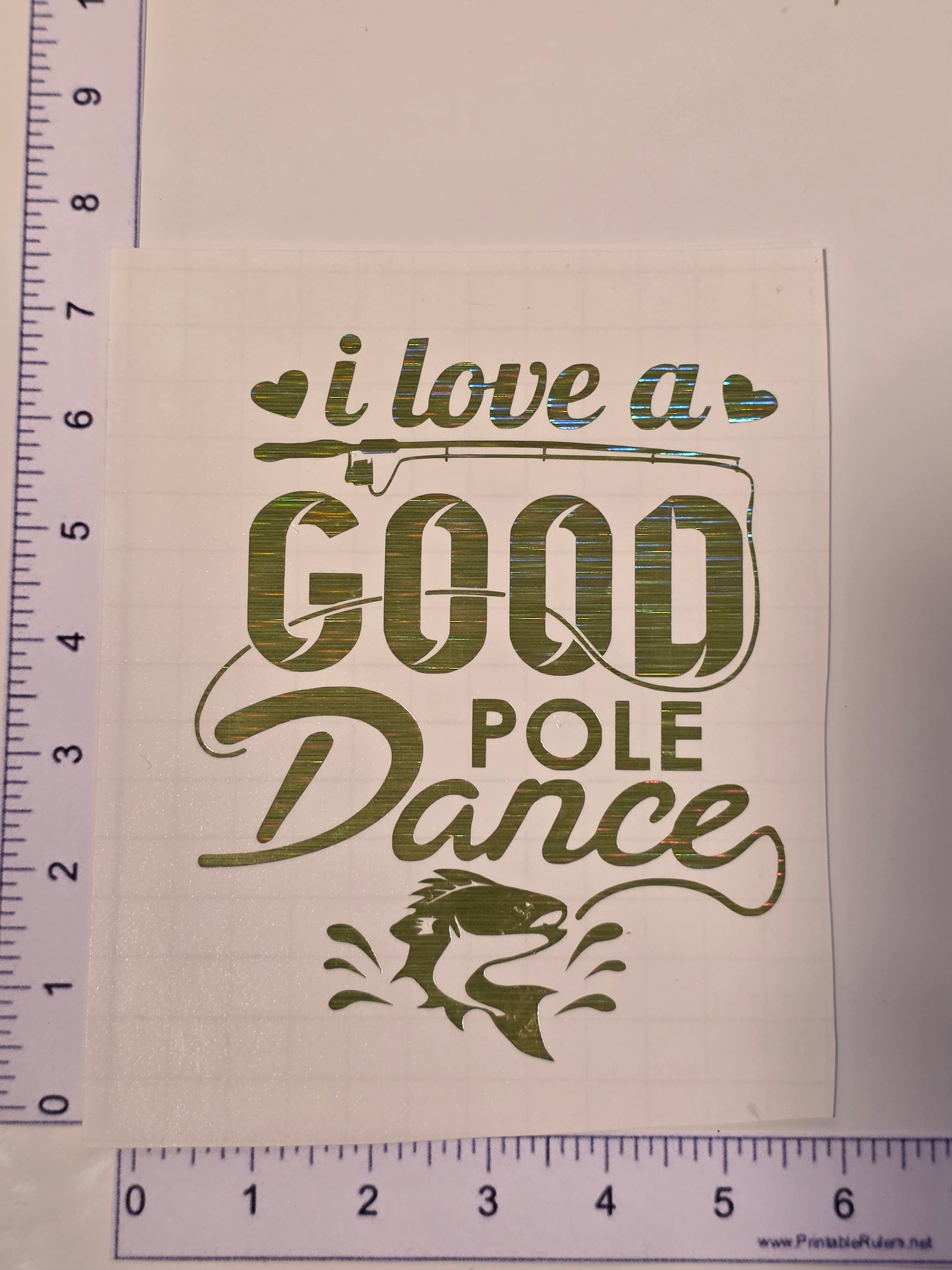 Green Reflective I love a good pole dance