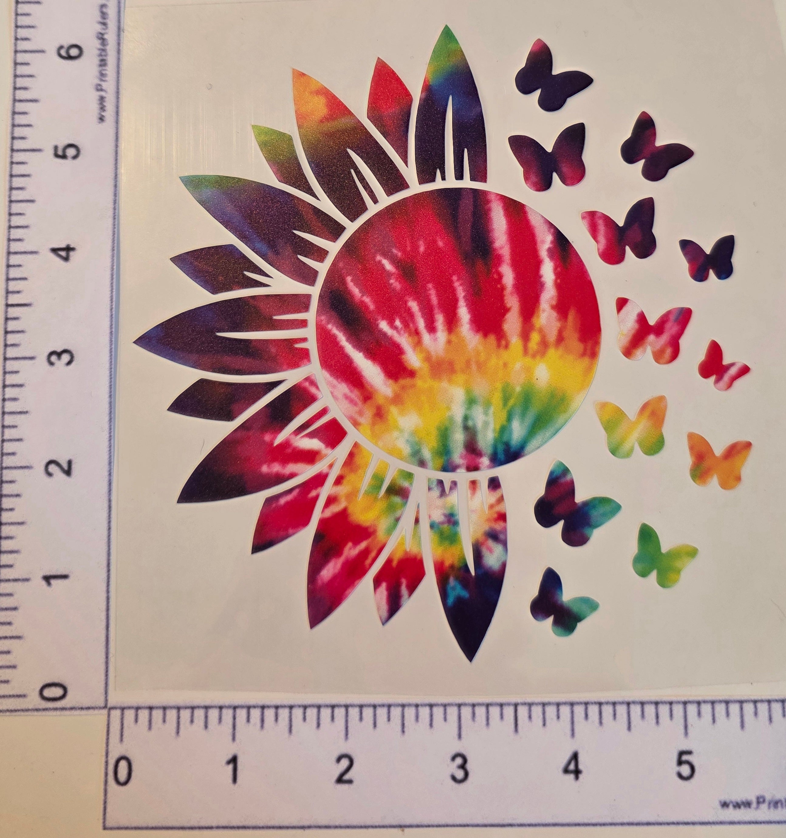 Tye Die Sunflower with Butterflies
