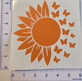 Orange Sunflower With Butterflies