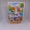 Porch Goose Hanging out by the Pool Greeting Card