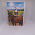 Porch Goose on a Horse Greeting Card