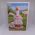Porch goose with Sheep Greeting Card