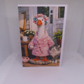 Tired Porch Goose Woman Greeting Card