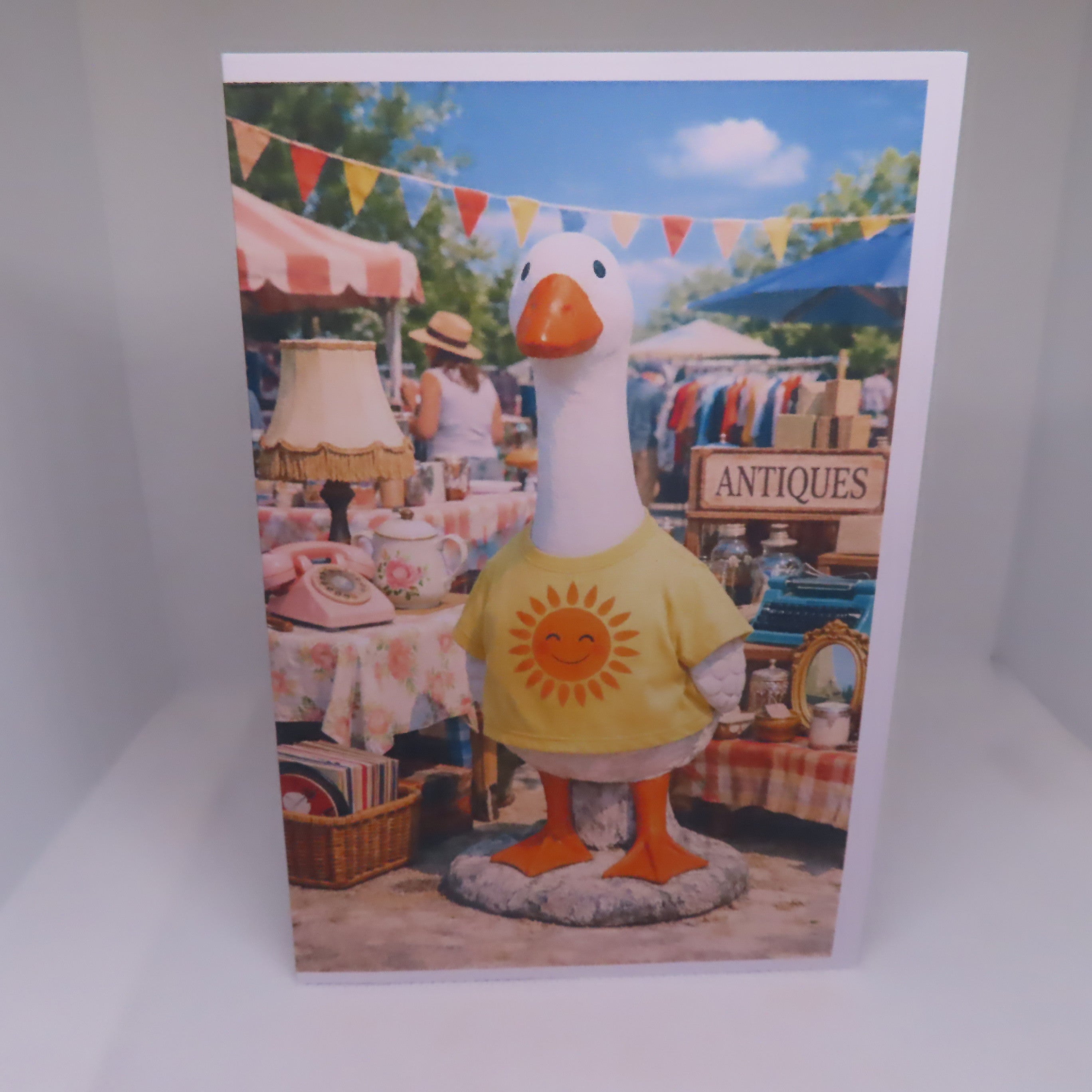 Flea Market Porch Goose Greeting Card