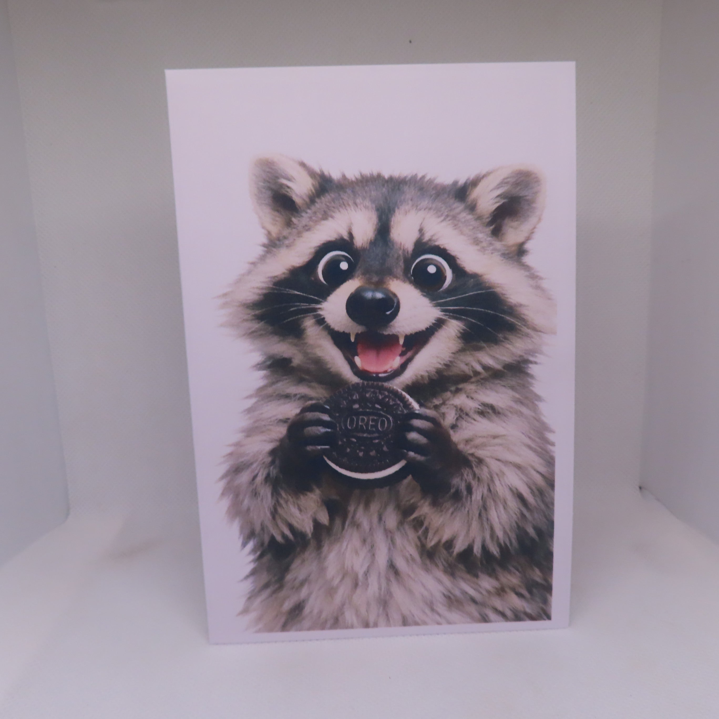 Goofy Raccoon Greeting Card