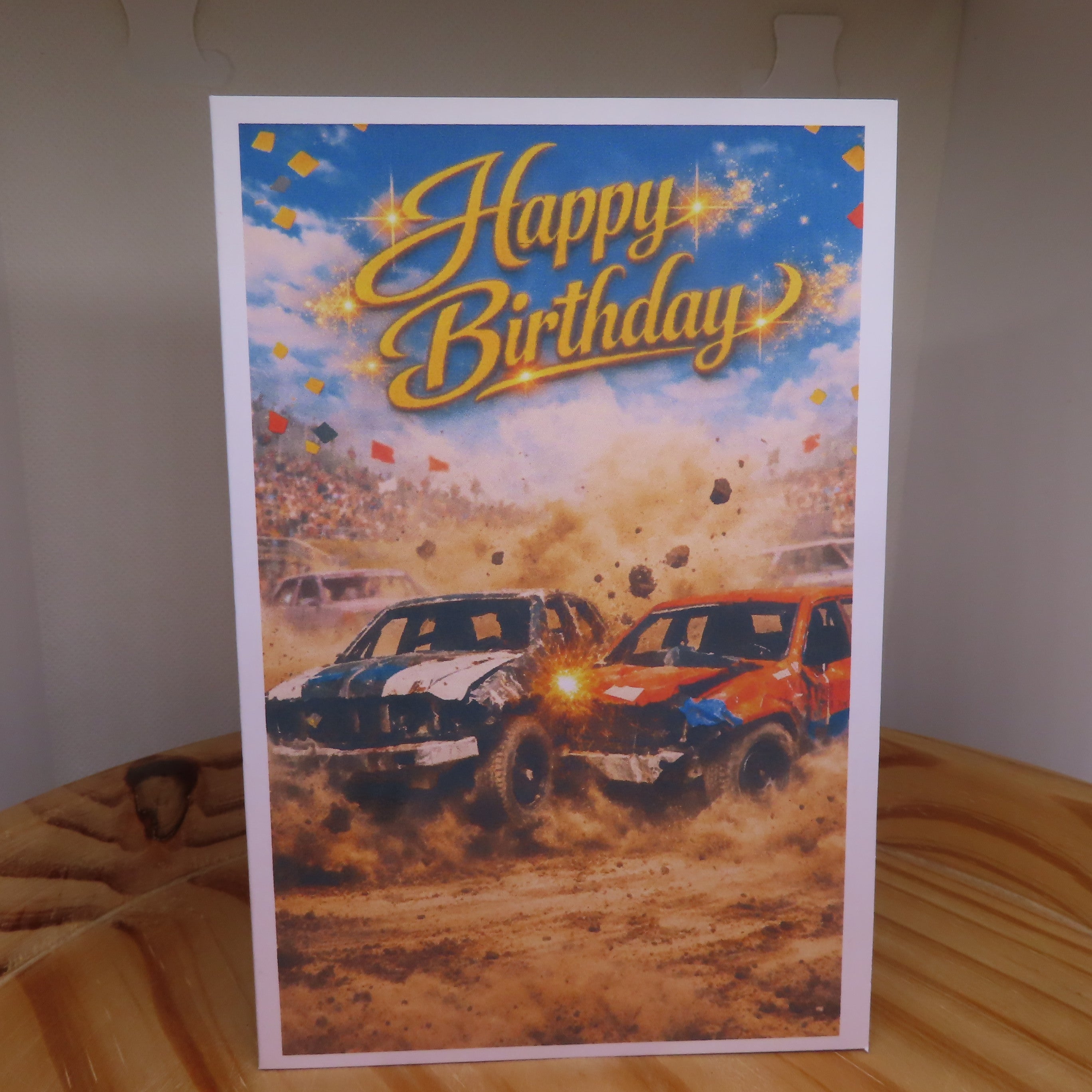 Demolition Derby Birthday Card