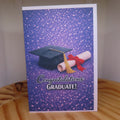 Purple Glitter Graduation Card