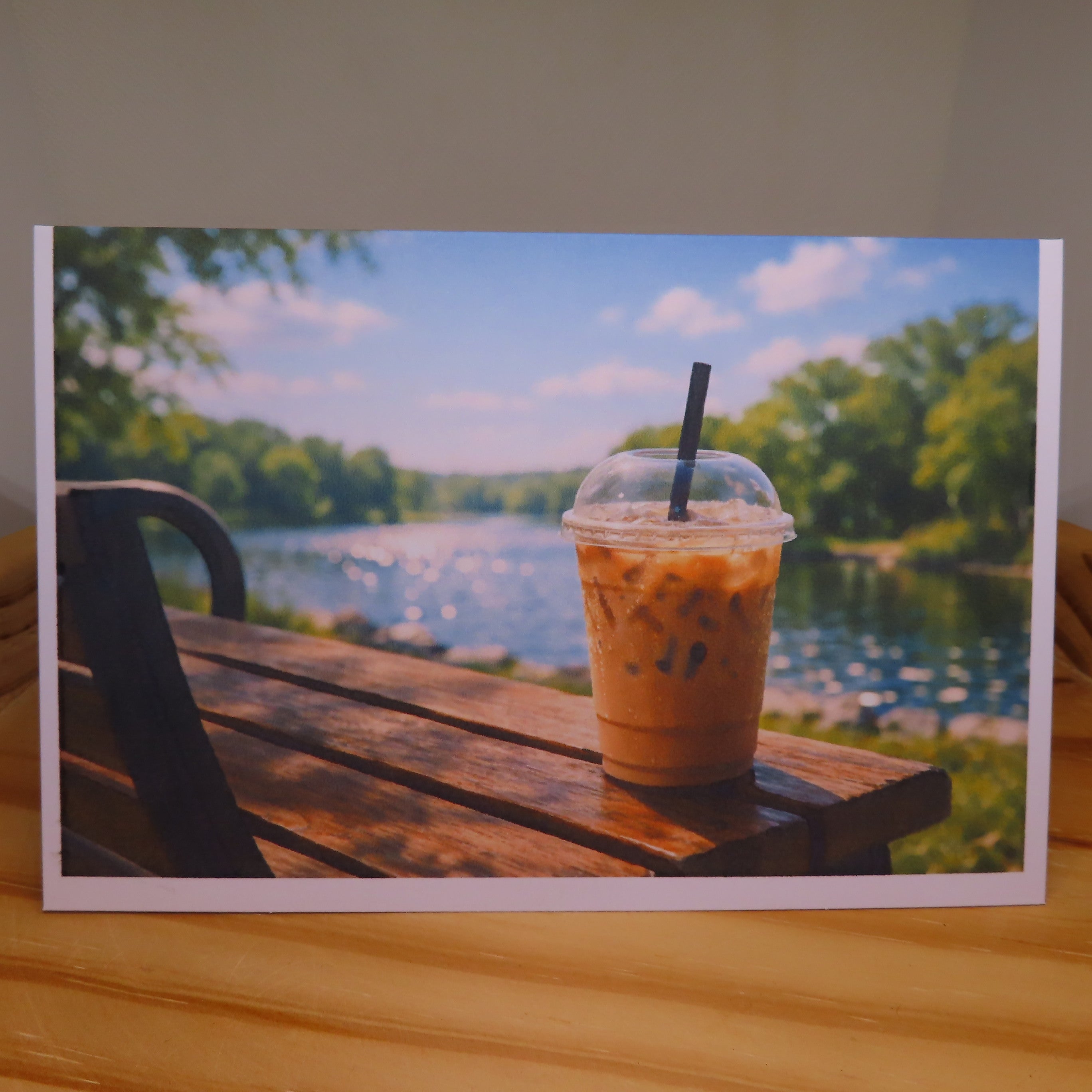 Iced Coffee by the River Card