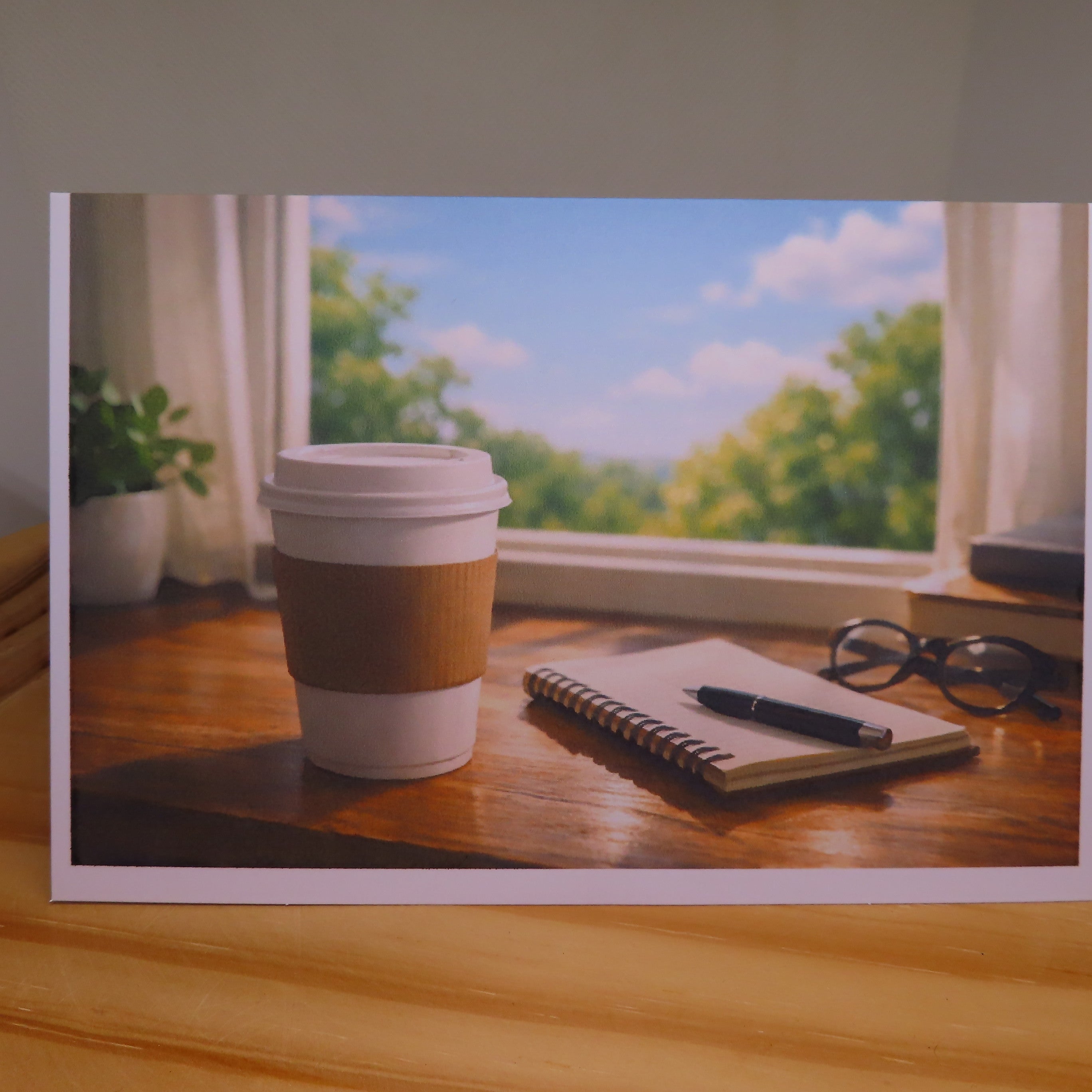 Coffee on a Desk Just Because Card
