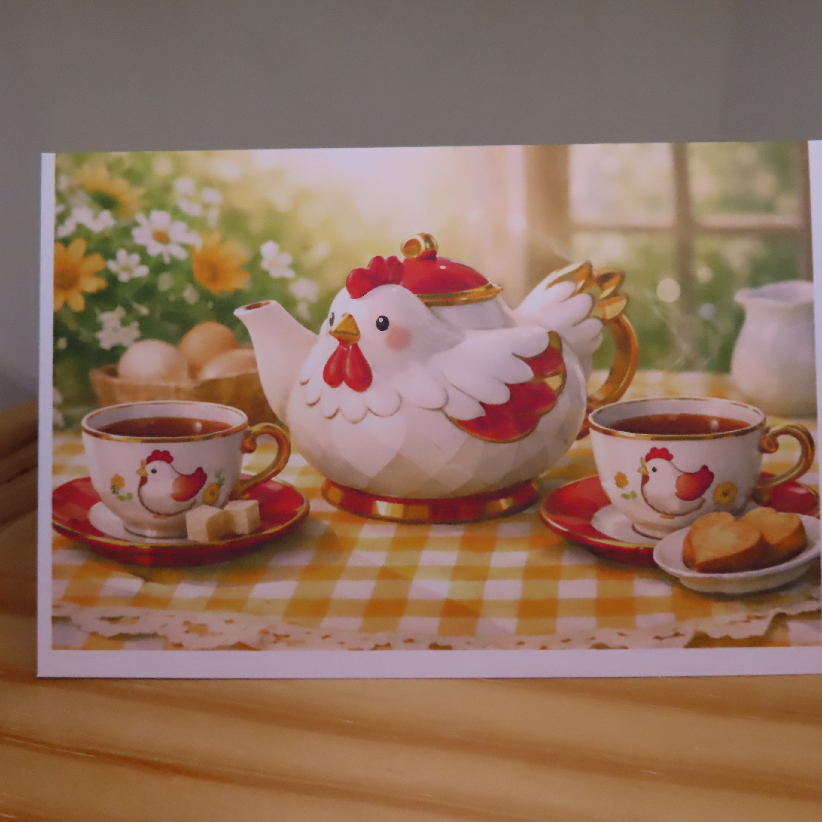 Chicken Tea Party Card