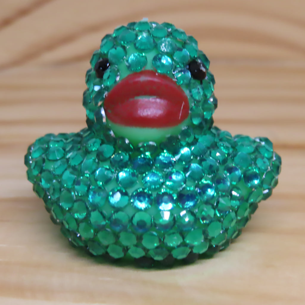 Green Resin Rhinestone Blinged Duck