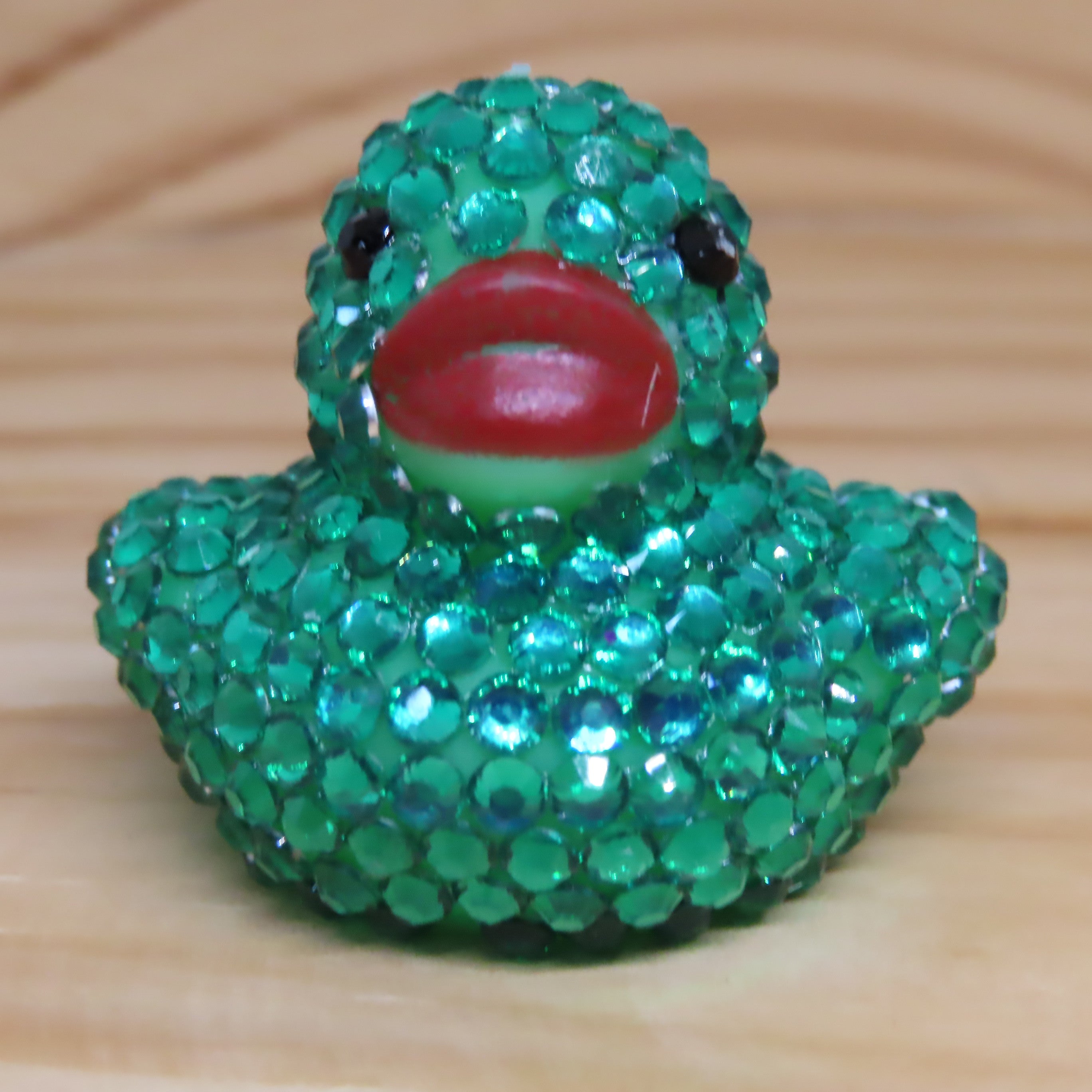 Green Resin Rhinestone Blinged Duck