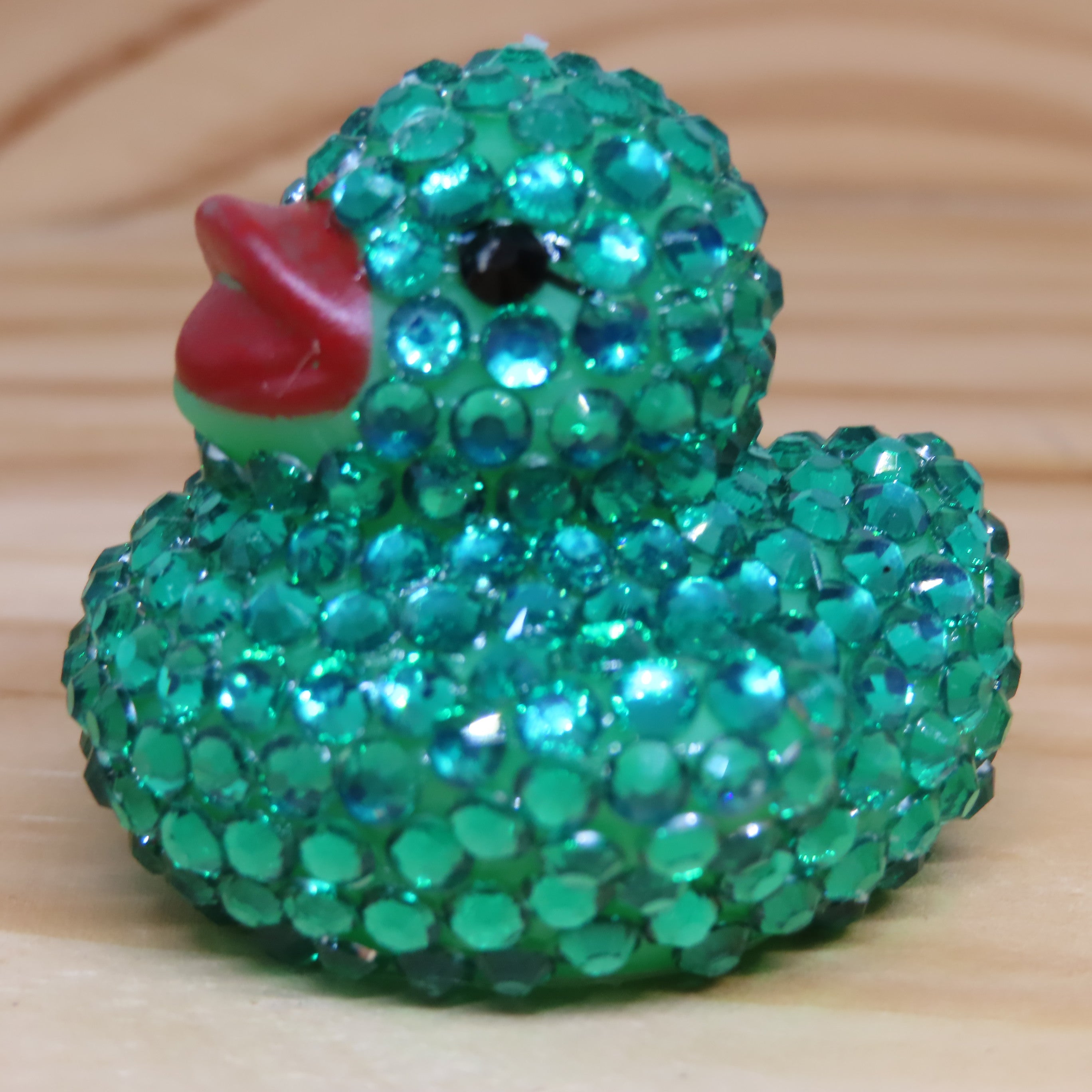 Green Resin Rhinestone Blinged Duck
