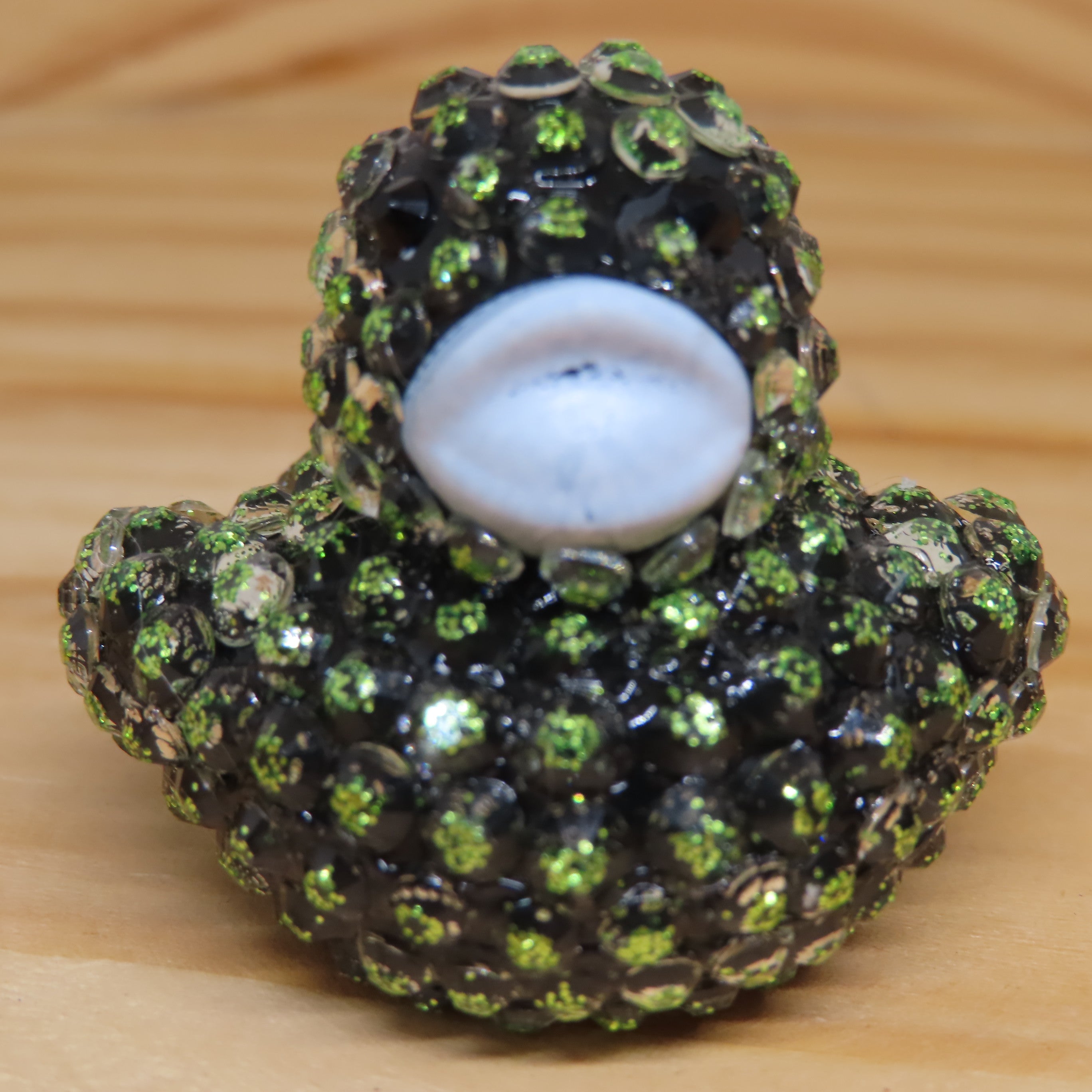 Green Glitter Resin Rhinestone Blinged Duck
