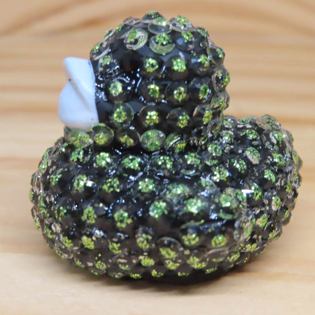 Green Glitter Resin Rhinestone Blinged Duck