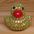Yellow AB Resin Rhinestone Blinged Duck