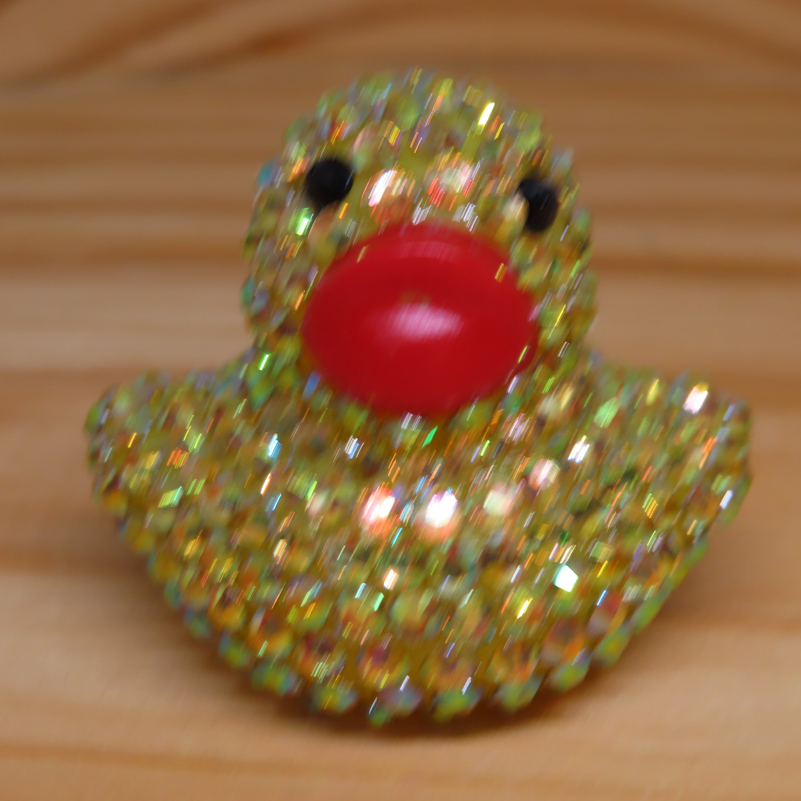 Yellow AB Resin Rhinestone Blinged Duck