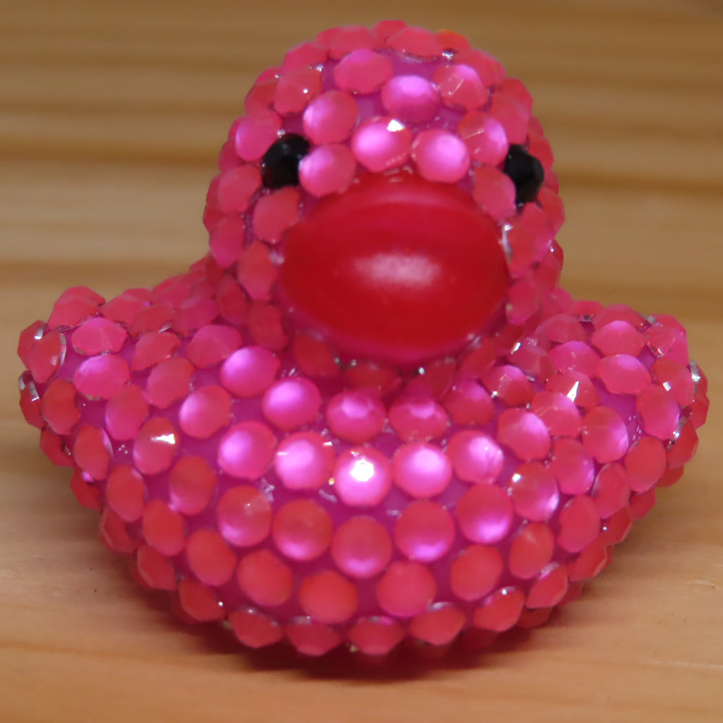 Hot Pink Resin Rhinestone Blinged Duck