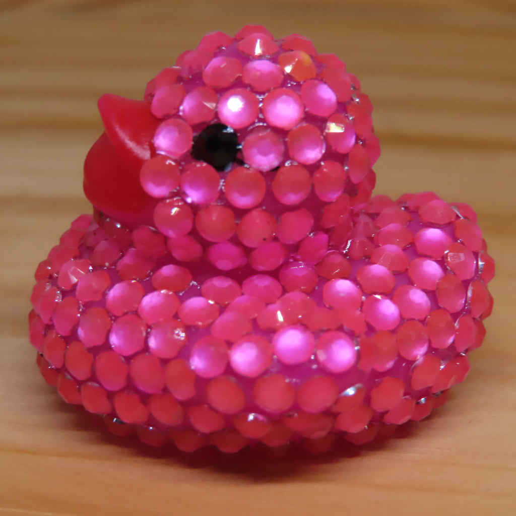 Hot Pink Resin Rhinestone Blinged Duck