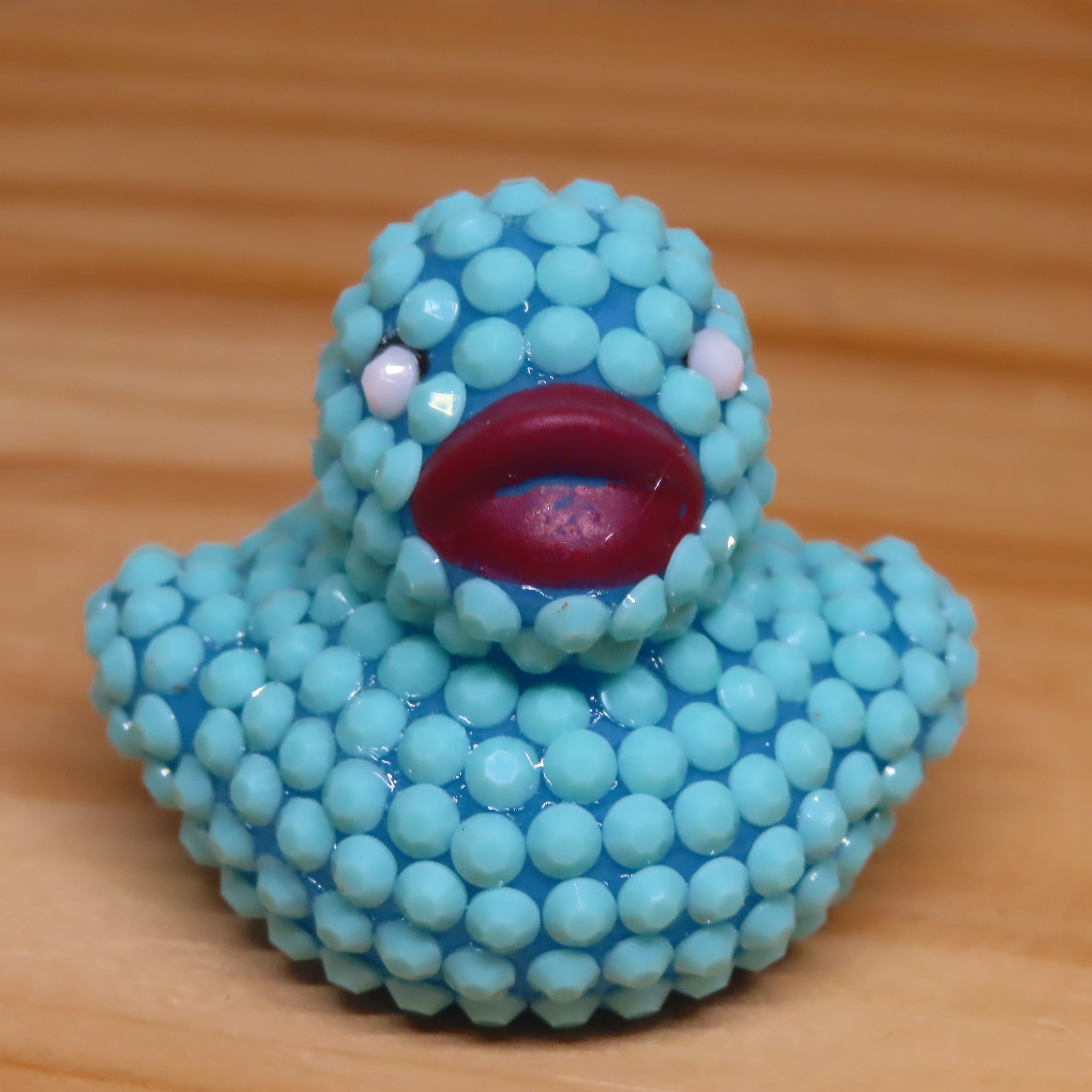 Light Turquoise Chalk Rhinestone Blinged Duck